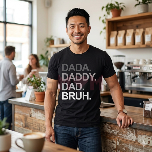 Funny "Dada Daddy Dad Bruh" Golf T-Shirt - Dogmomhat