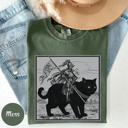 Funny Knight Cat Rider T-Shirt – Medieval Fantasy Ren Faire Tee - Dogmomhat
