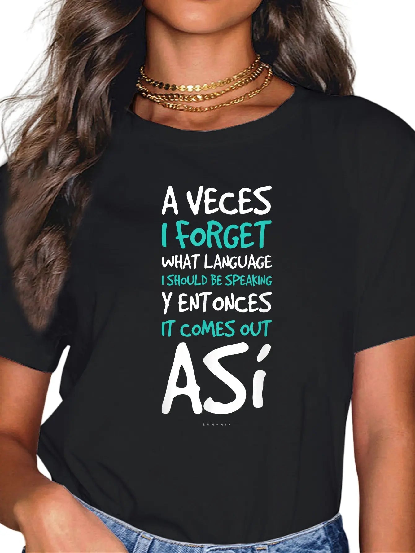 Funny Spanish Quote T-Shirt – "A Veces I Forget What Language" Graphic Tee - Dogmomhat
