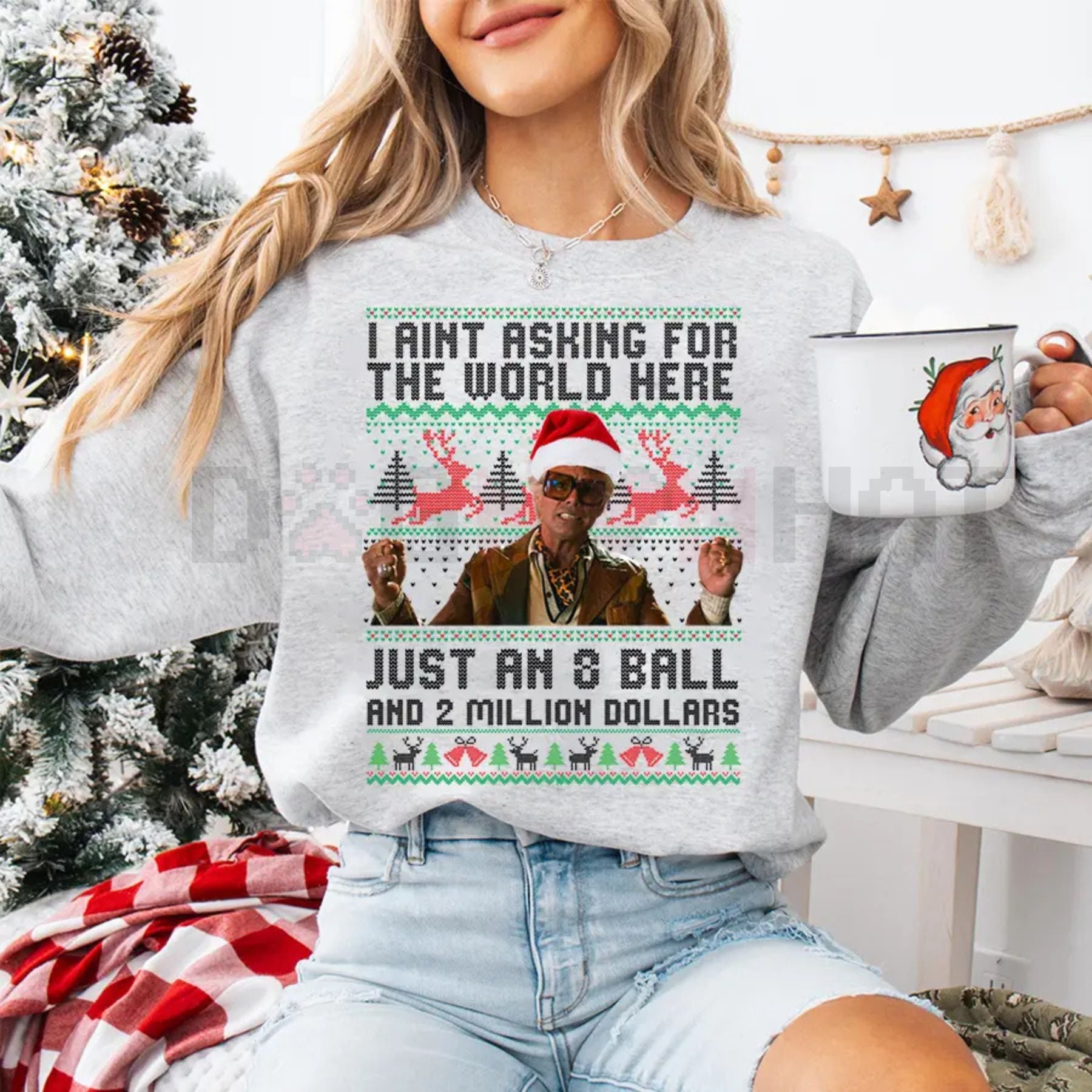 Funny The Righteous Gemstones '8 Ball & 2 Million' Ugly Christmas Sweatshirt - Dogmomhat