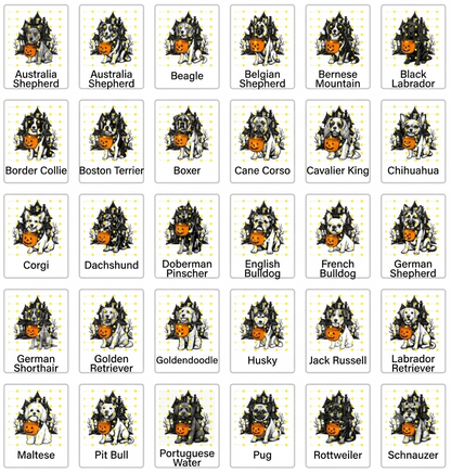 Comfort Colors 50 Dog Breeds Halloween T-Shirt - Cute Pumpkin Candy Bucket Pet Tee