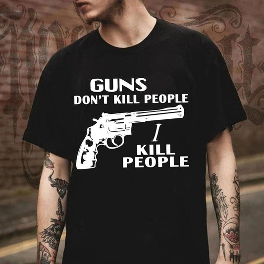 Gns Don't KII People, I K*II People Shirt – Funny Happy Gilmore Quote Tee, Retro Movie Humor Shirt - Dogmomhat