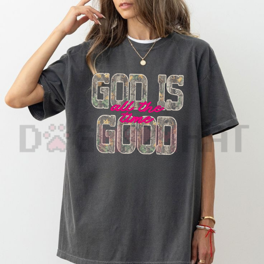 "God Is Good" Camo Graphic Tee - dogmomhat