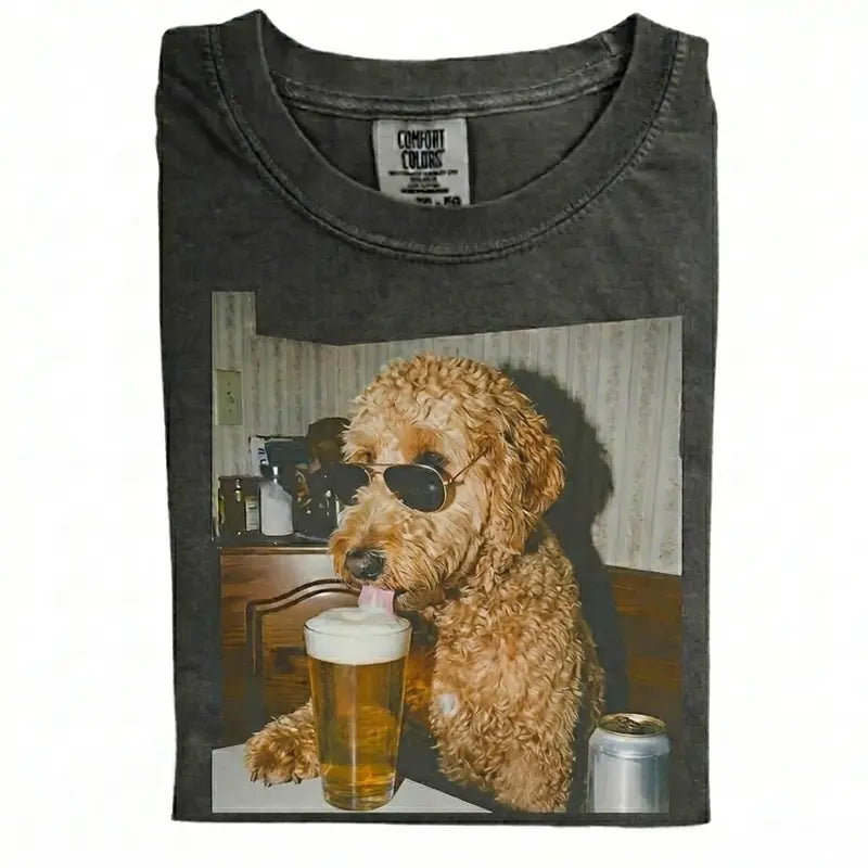 Dog Breeds Available "Drinking Beer" Retro T-Shirt