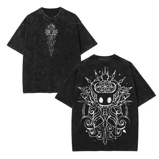 HOLLOW KNIGHT Game Graphic Washed Unisex Tee – Gamer Gift, Oversized Seamless Vintage T-Shirt Top - Dogmomhat