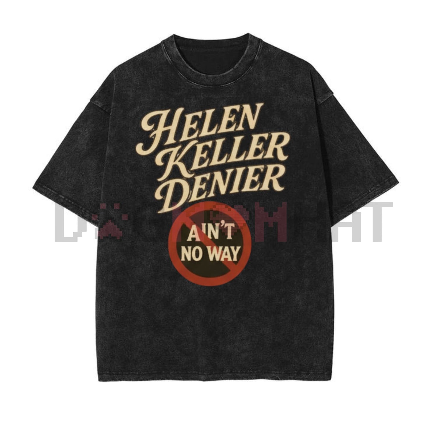 "Helen Keller Denier" Vintage Washed T-Shirt – Absurd Humor Graphic Tee-Dogmomhat