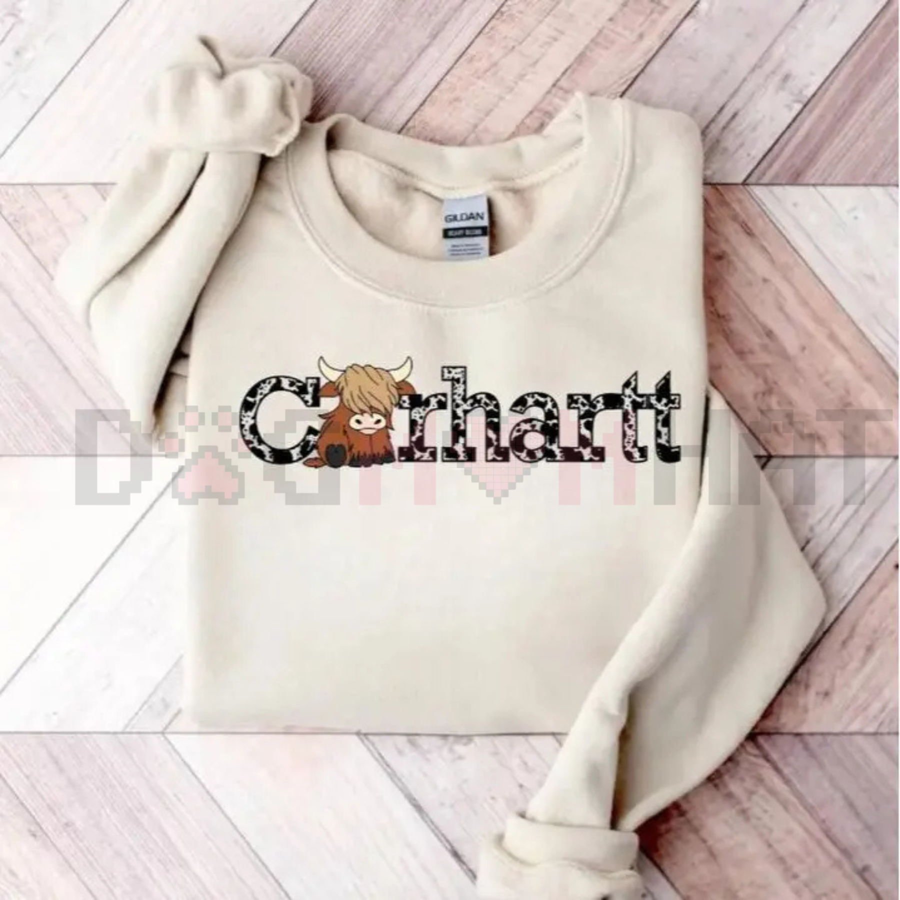 Highland Cow Sweatshirt – Western Cute Cow Crewneck - dogmomhat