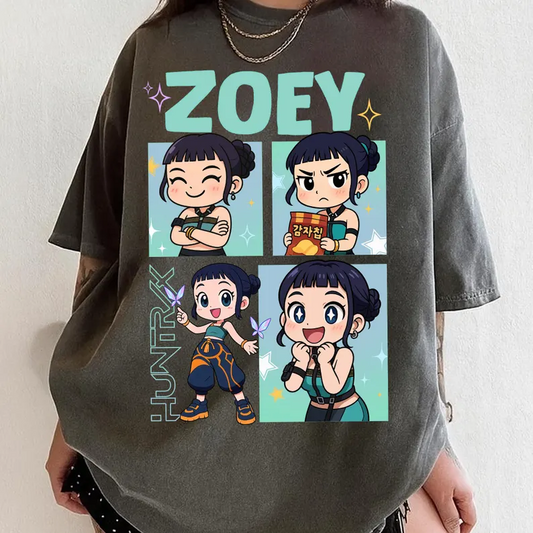 Huntrix Demon Hunter Zoey Chibi T-Shirt – Kpop Fan Merch - Dogmomhat