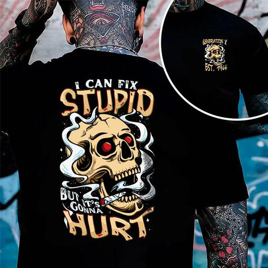 I Can’t Fix Stupid But I Can Watch You Try – Gen X Graphic T-Shirt, Funny Retro Unisex Cotton Tee - Dogmomhat