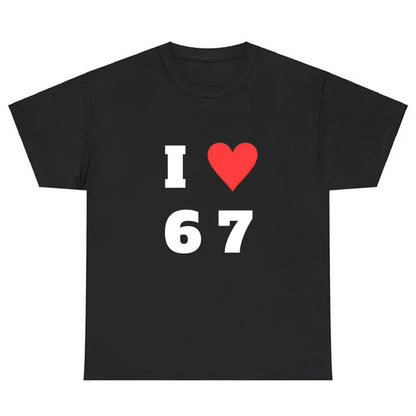 I Love 6-7 T-Shirt – Funny Graphic Crewneck Tee, 100% Cotton, Stylish Casual Shirt for Men & Women - Dogmomhat
