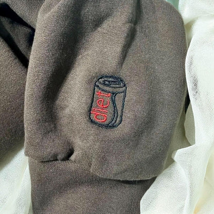 I Need A Diet Coke Embroidered Sweatshirt, Custom Diet Coke Hoodie, Vintage Coke Embroidery, Cute BFF Gift, Trendy Soda Lover Crewneck