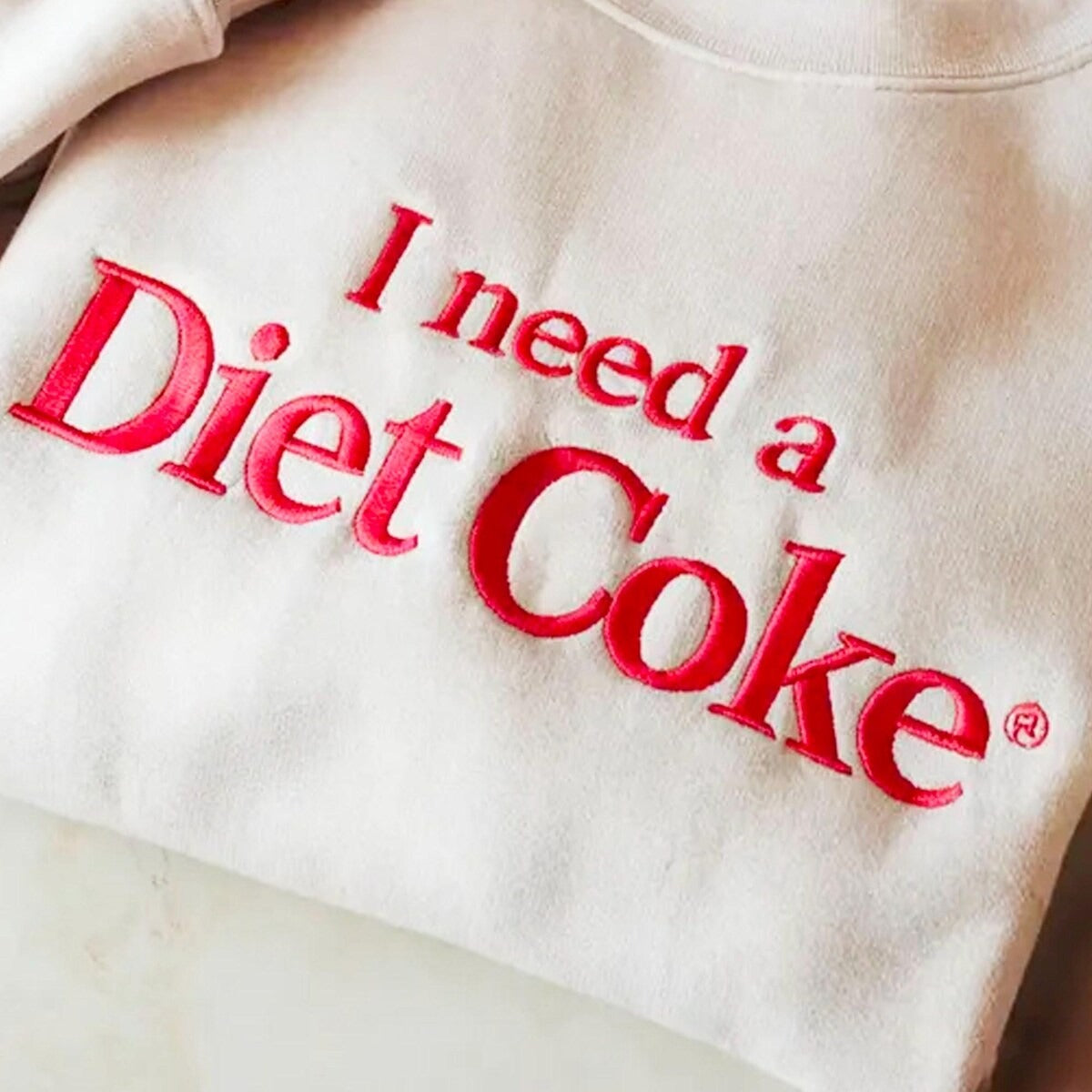 I Need A Diet Coke Embroidered Sweatshirt, Custom Diet Coke Hoodie, Vintage Coke Embroidery, Cute BFF Gift, Trendy Soda Lover Crewneck