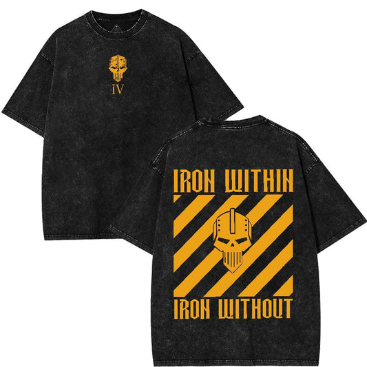 Iron Warriors 40K Vintage Washed Tee – Adeptus Astartes Heavyweight T-Shirt for Warhammer Fans - Dogmomhat