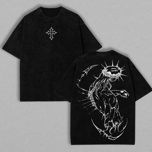 "JJBA Jesus Pump Cover" Oversized Gym T-Shirt – Menswear with Cross Design - dogmomhat