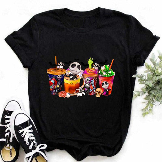 Jack & Sally T-Shirt – Nightmare Before Christmas Graphic Tee for Women, Y2K Short Sleeve Top - dogmomhat