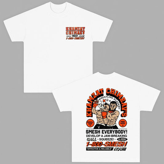Khamzat "Smesh Everybody" T-Shirt - UFC "Borz" Graphic Tee - Dogmomhat
