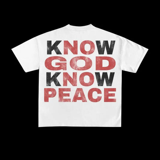 Know God Know Peace T-Shirt – Inspirational Christian Women's Tee with Faith-Based Message - Dogmomhat
