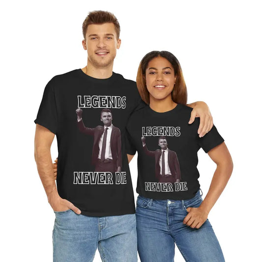 "Legends Never Die" Charlie Kirk Unisex Heavy Cotton Tee – Political Quote Shirt - Dogmomhat