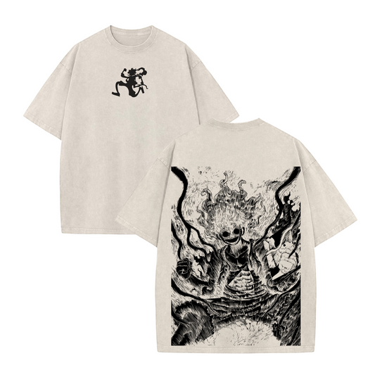 Lufi JoiBoy T-Shirt – Retro Vintage Unisex Anime Manga Acid Washed Cotton Tee, Gift for Anime Fans - Dogmomhat