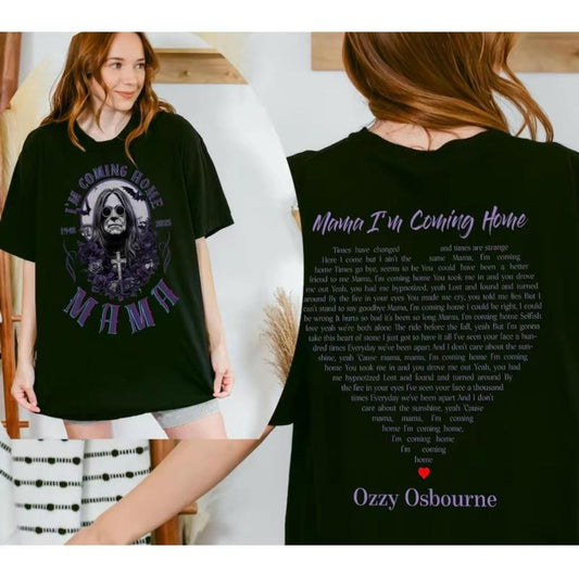 Mama, I’m Coming Home Lyric T-Shirt – Two-Sided Rock Band Tee for Casual Fans & Streetwear Lovers - Dogmomhat