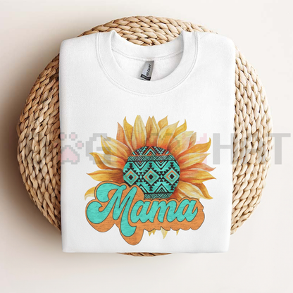 Mama Sunflowers Shirt – Cute Motherhood Graphic Tee & Mother's Day Gift - dogmomhat