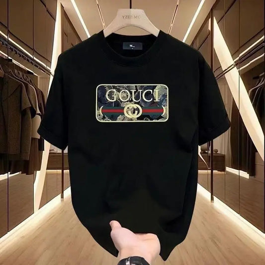 Men’s Cotton Printed T-Shirt – Short Sleeve Loose Fit Summer Top, Casual Streetwear Style Tee - Dogmomhat