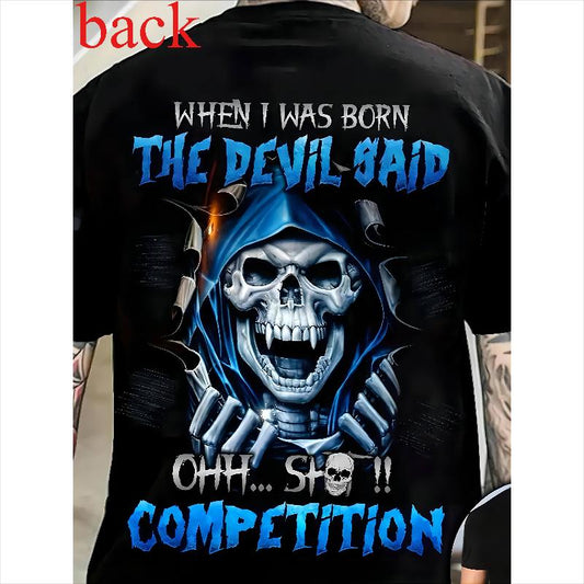 Men's Skull Graphic T-Shirt – Casual 3D Digital Print Tee for Summer - Dogmomhat