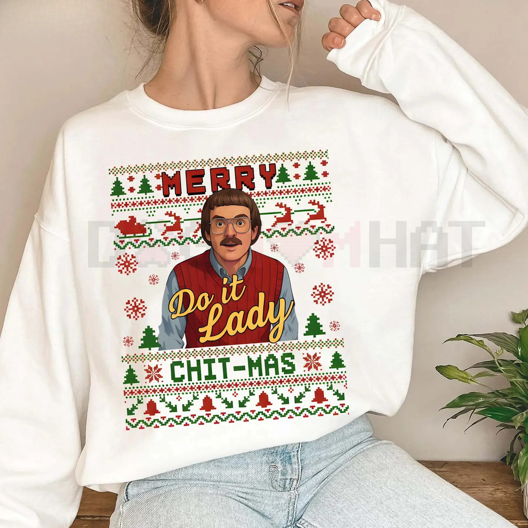 "Merry Chit I Do It" Christmas Sweatshirt - dogmomhat