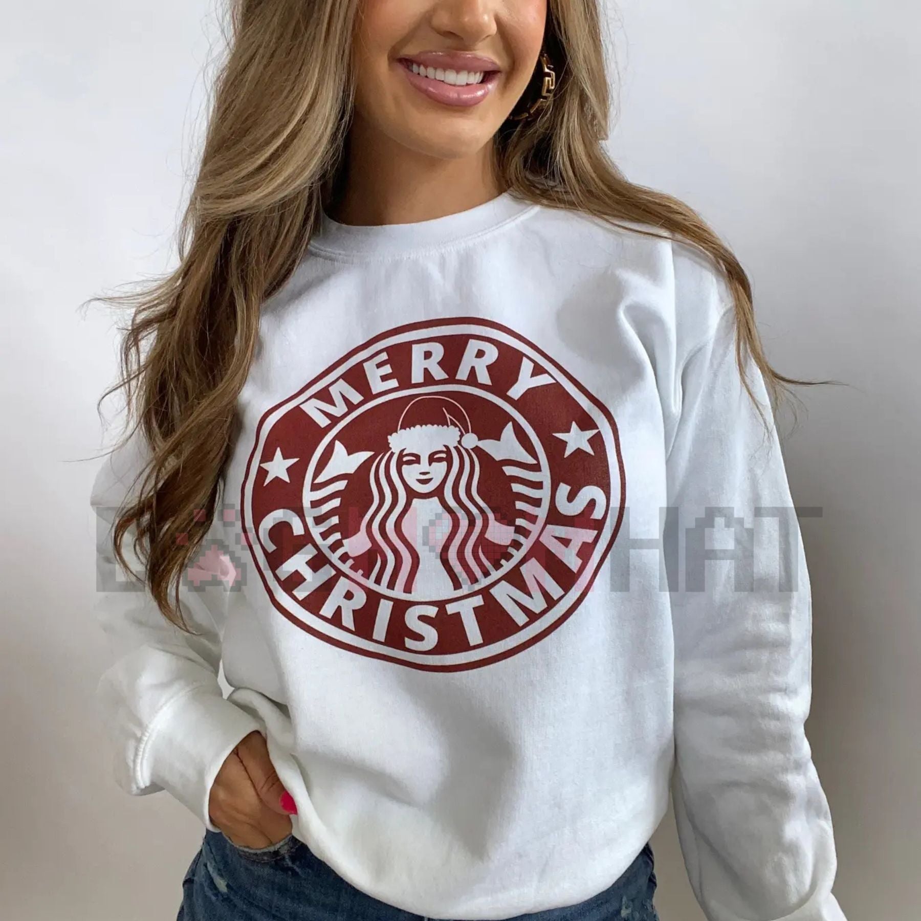 Merry Christmas Graphics Crewneck Sweatshirt - Dogmomhat