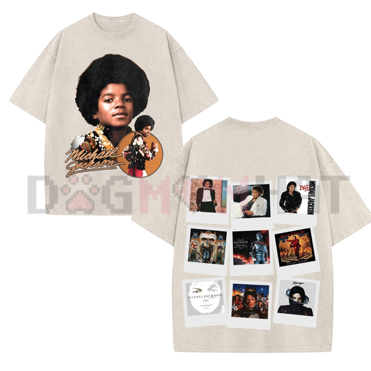 Michael Jackson Vintage Collage Washed T-Shirt - Dogmomhat