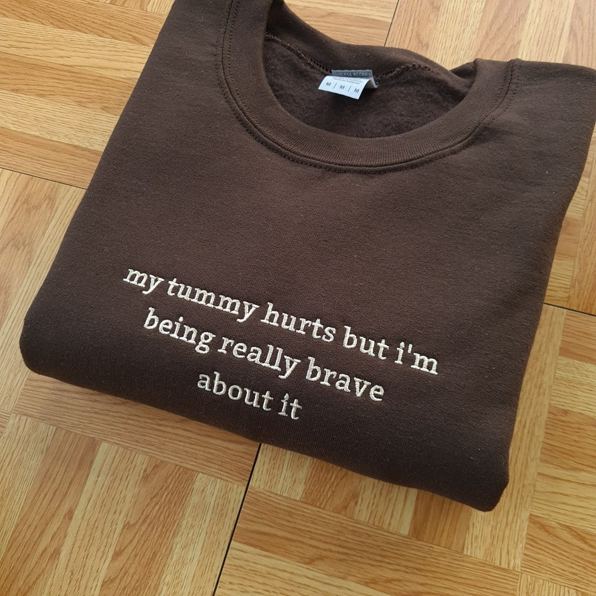 My Tummy Hurts but Embroidered Sweatshirt, Embroidered Crewneck, Custom Hoodie, Custom Sweater, Anniversary Gift, Gift for Her