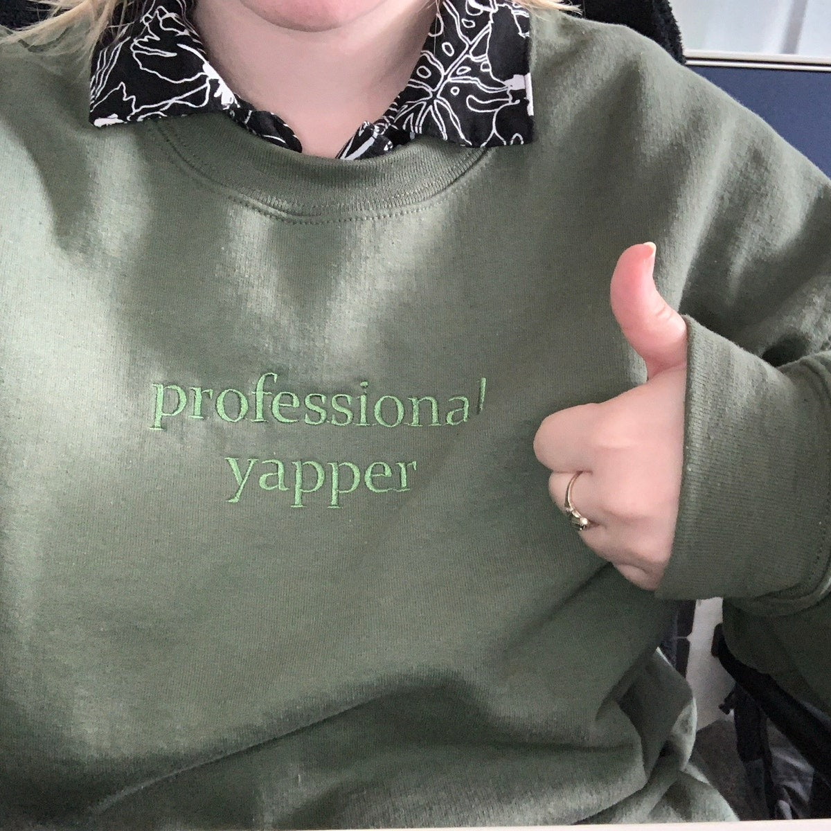 Professional Yapper Embroidered Sweatshirt & Hoodie - Funny Meme Trend, Gift for Her