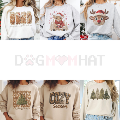 Relaxed Cozy Season Holiday Pullover – Unisex Fall Winter Comfort Crewneck Sweater - dogmomhat