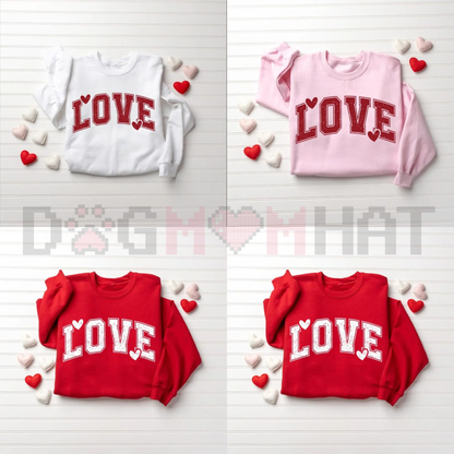 Retro Love Valentines Heart Sweatshirt - dogmomhat