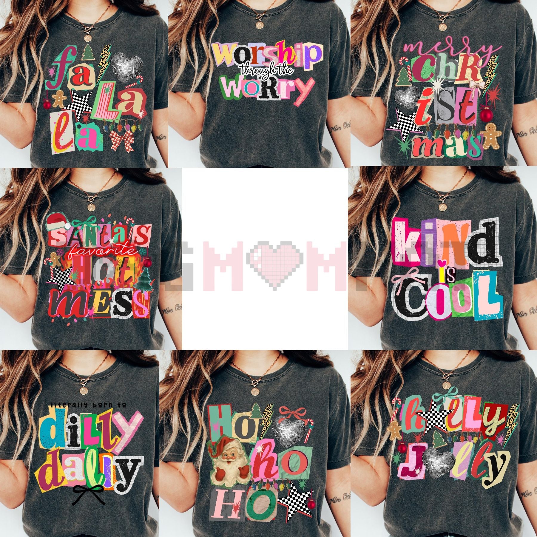 Retro Positivity Collage T-Shirt – Comfort Colors® Christian Faith Y2K Aesthetic-Dogmomhat