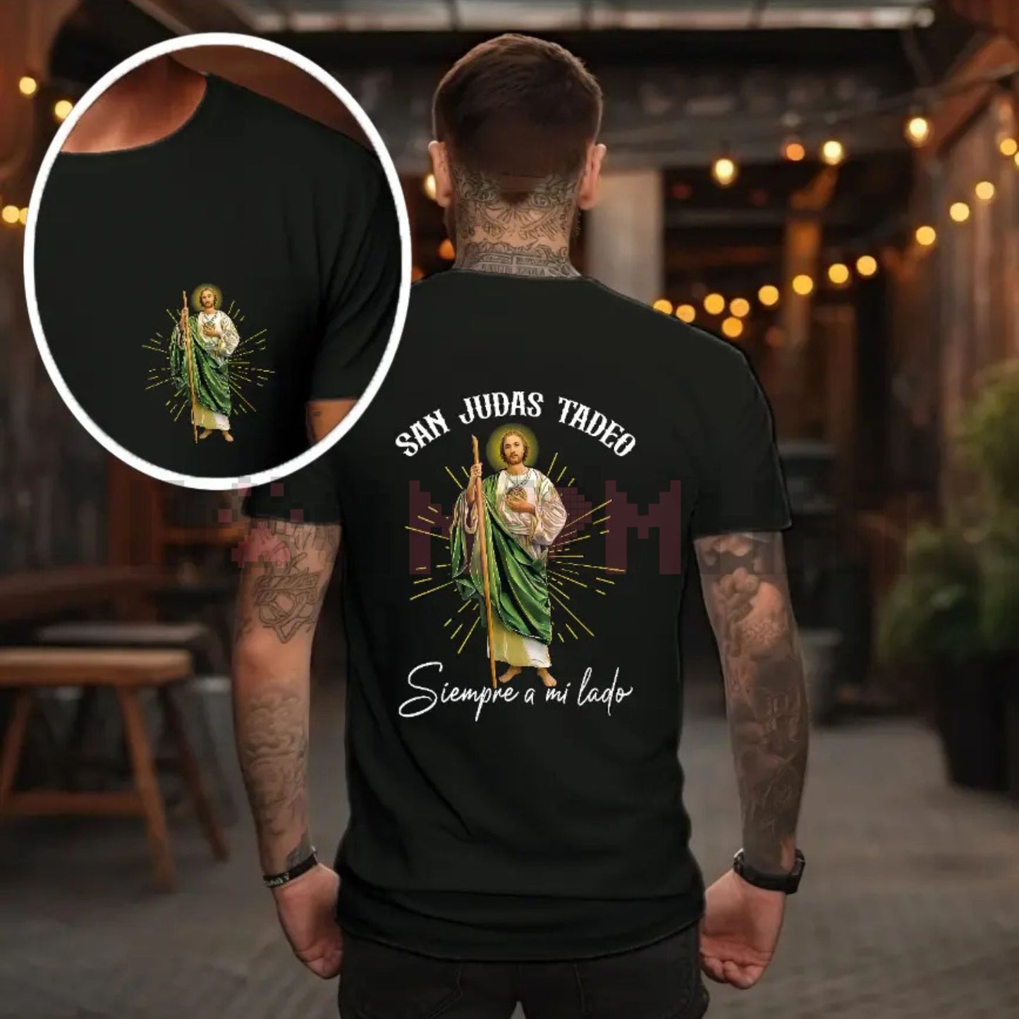 San Judas Tadeo Double Sided T-Shirt – Vintage Graphic Patron Saint Apparel-Dogmomhat