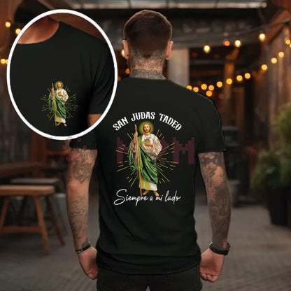 San Judas Tadeo Double Sided T-Shirt – Vintage Graphic Patron Saint Apparel-Dogmomhat