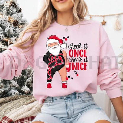 Santa "I Check It Once O Check It Twice Era Inspired" Unisex Sweatshirt - dogmomhat