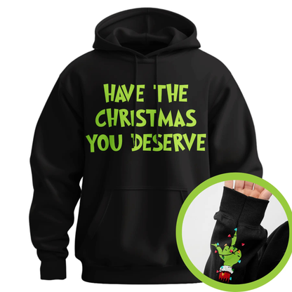 Sarcastic "Christmas You Deserve" Middle Finger Hoodie - dogmomhat