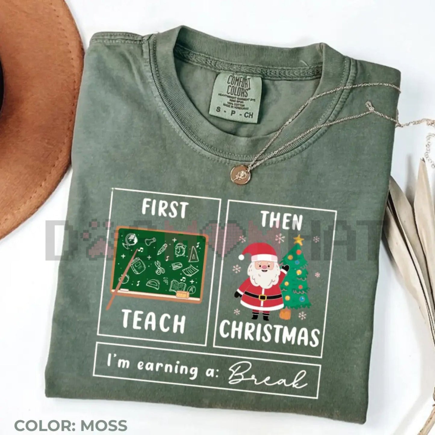 School Psychologist Xmas Gift Tee – Comfort Colors® 'Earning A Break' Special Education Apparel-Dogmomhat