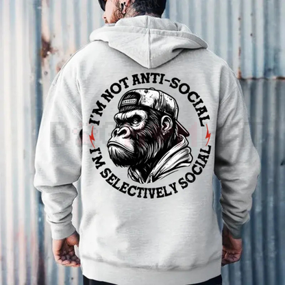 'Selectively Social' Introvert Statement Hoodie - dogmomhat