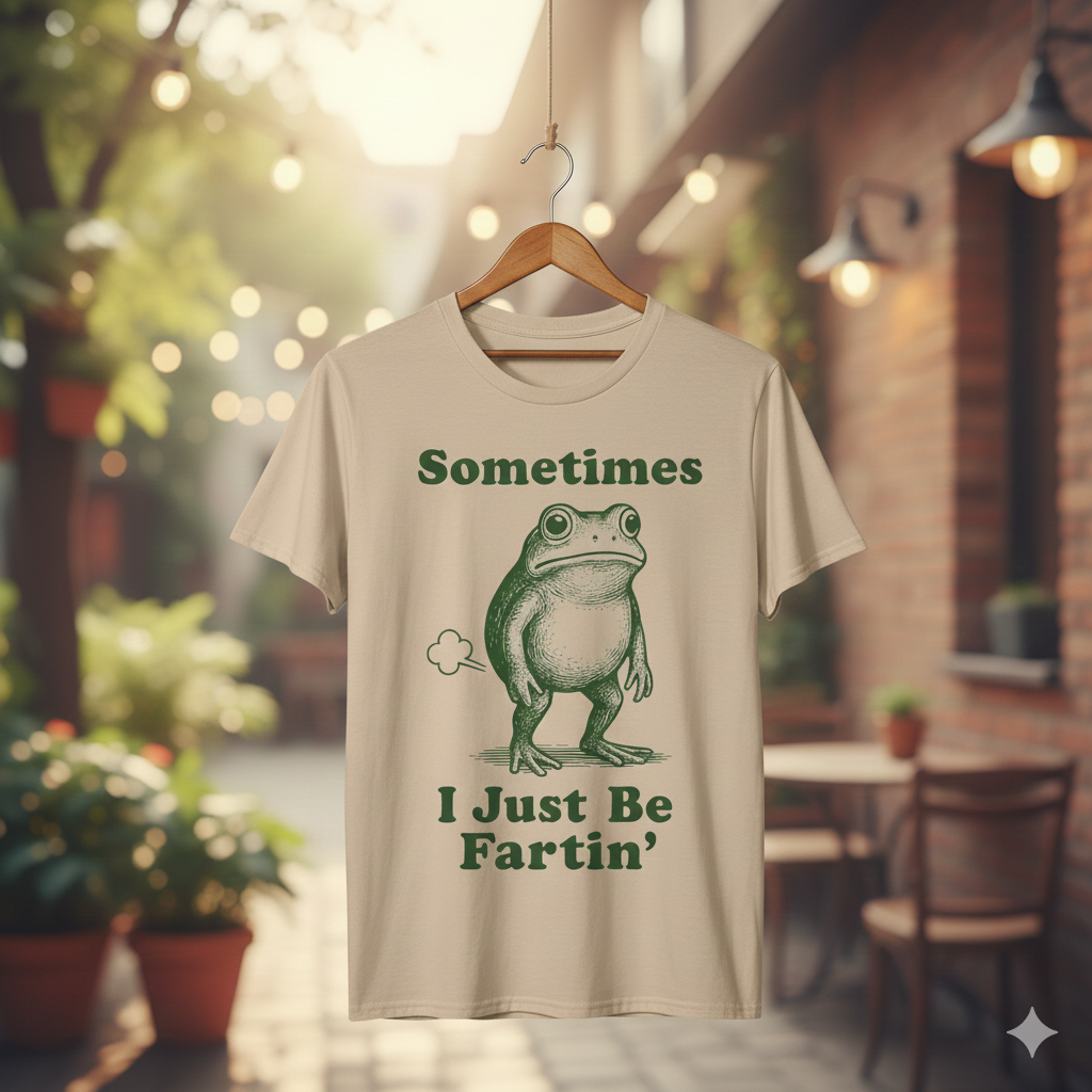 "Sometimes I Just Be Fartin'" Frog T-Shirt - dogmomhat