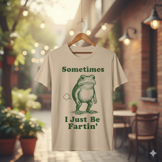 "Sometimes I Just Be Fartin'" Frog T-Shirt - dogmomhat