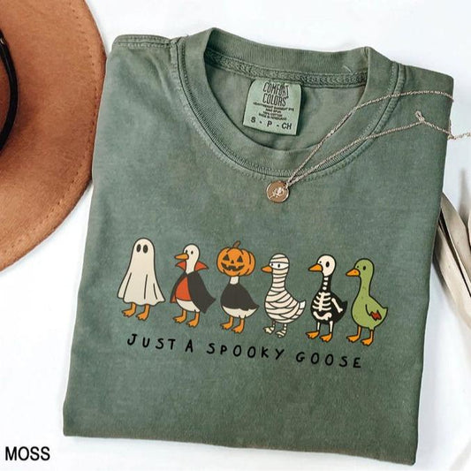 Spooky Goose Halloween T-Shirt – Comfort Colors Funny Graphic Tee - Dogmomhat
