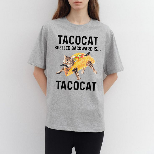 Tacocat Spelled Backward Is Tacocat Shirt – Funny Cat & Taco Palindrome Tee, Cute Gift for Cat Lovers and Food Fans - Dogmomhat