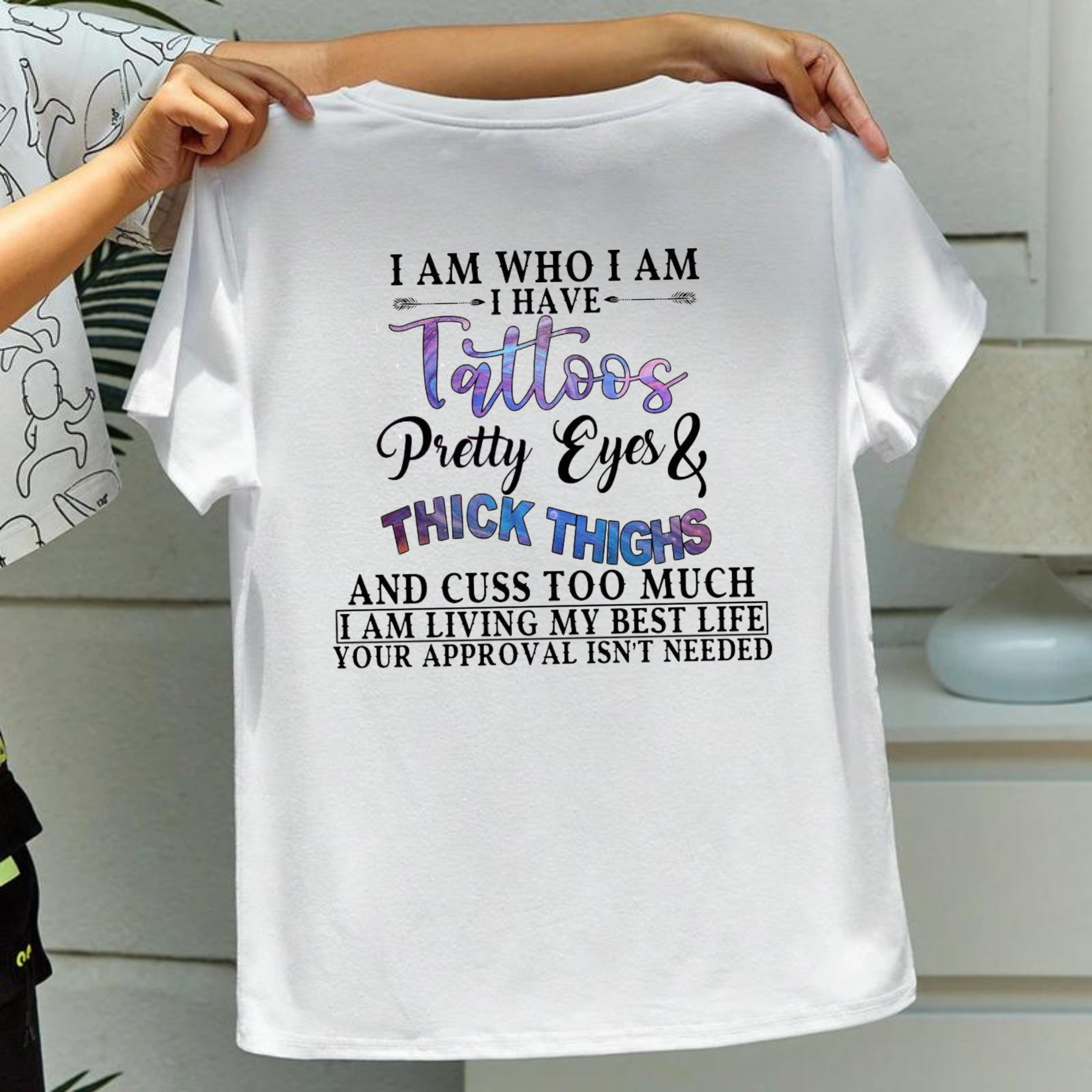 "Tattoos Pretty Eyes" Slogan Shirt – Retro Slogan Tee - Dogmomhat