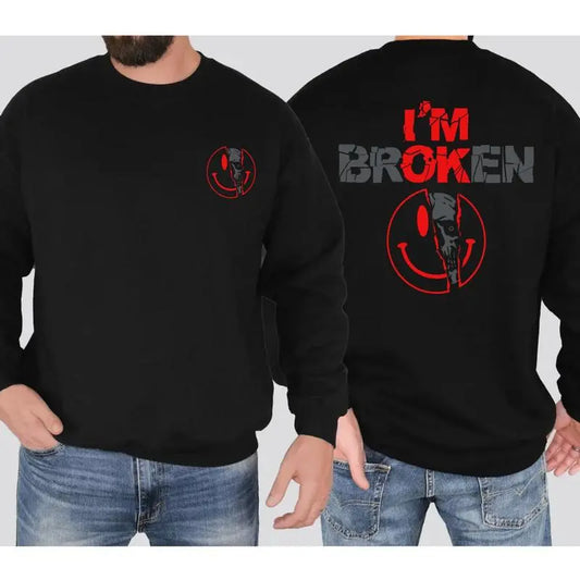 The Broken Smile Shirt – Horror Face & Broken Heart Graphic Tee, Goth Aesthetic Unisex Pullover - Dogmomhat