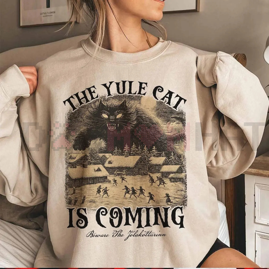 The Yule Cat Is Coming Sweatshirt - dogmomhat