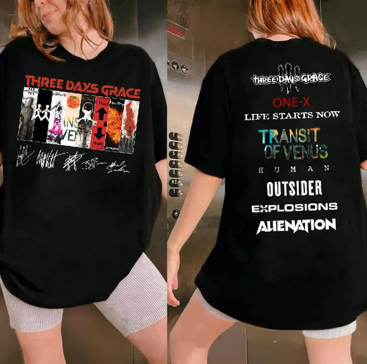 Three Days Grace 2 Sided Album T-Shirt – Rock Band Tee -  Dogmomhat