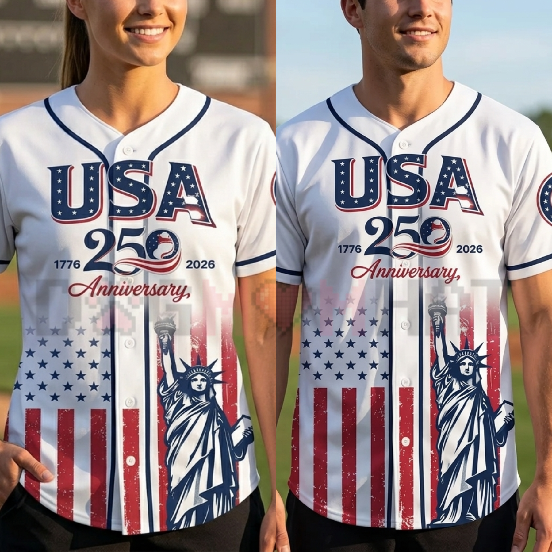 USA 250th Anniversary Baseball Jersey – Semiquincentennial Celebration Top - Dogmomhat